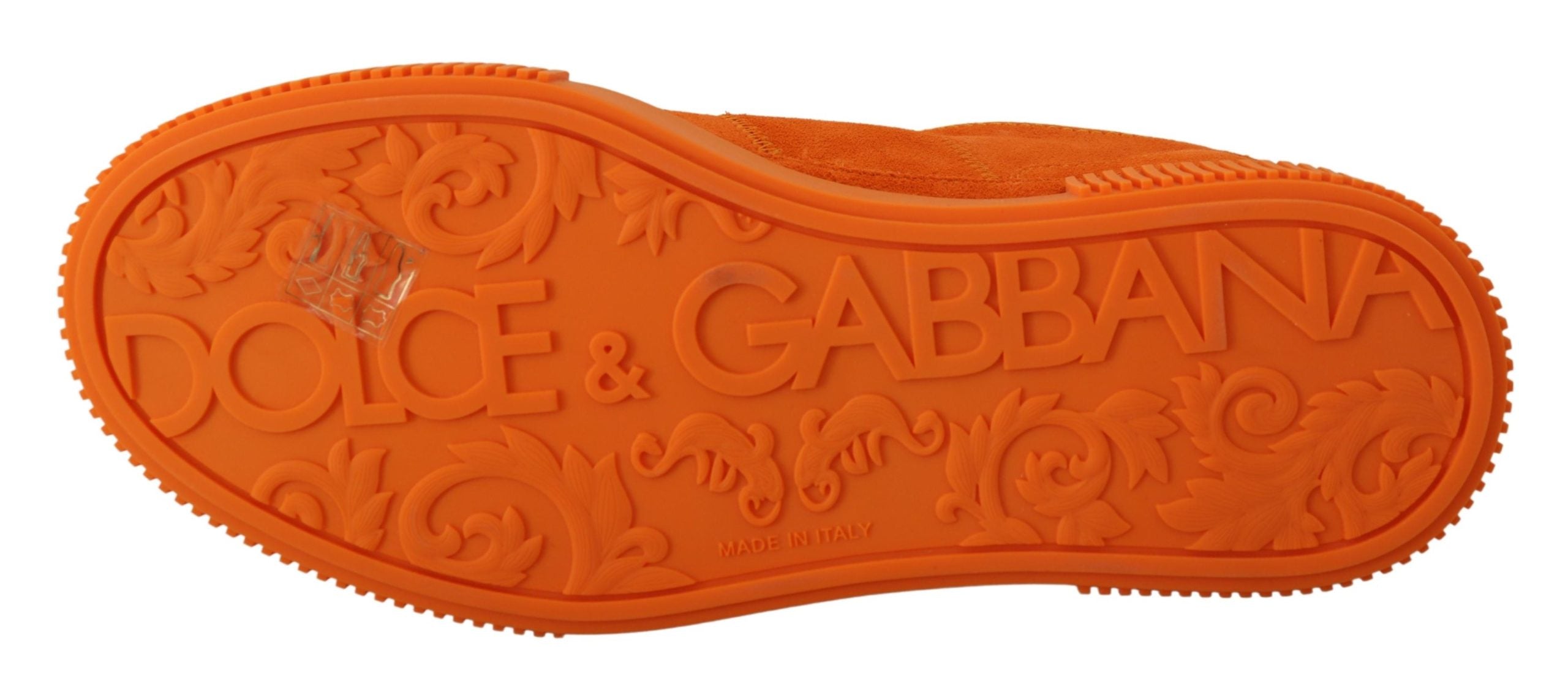 Dolce & Gabbana Chic Orange Suede Lace-Up Sneakers - ACCEXO