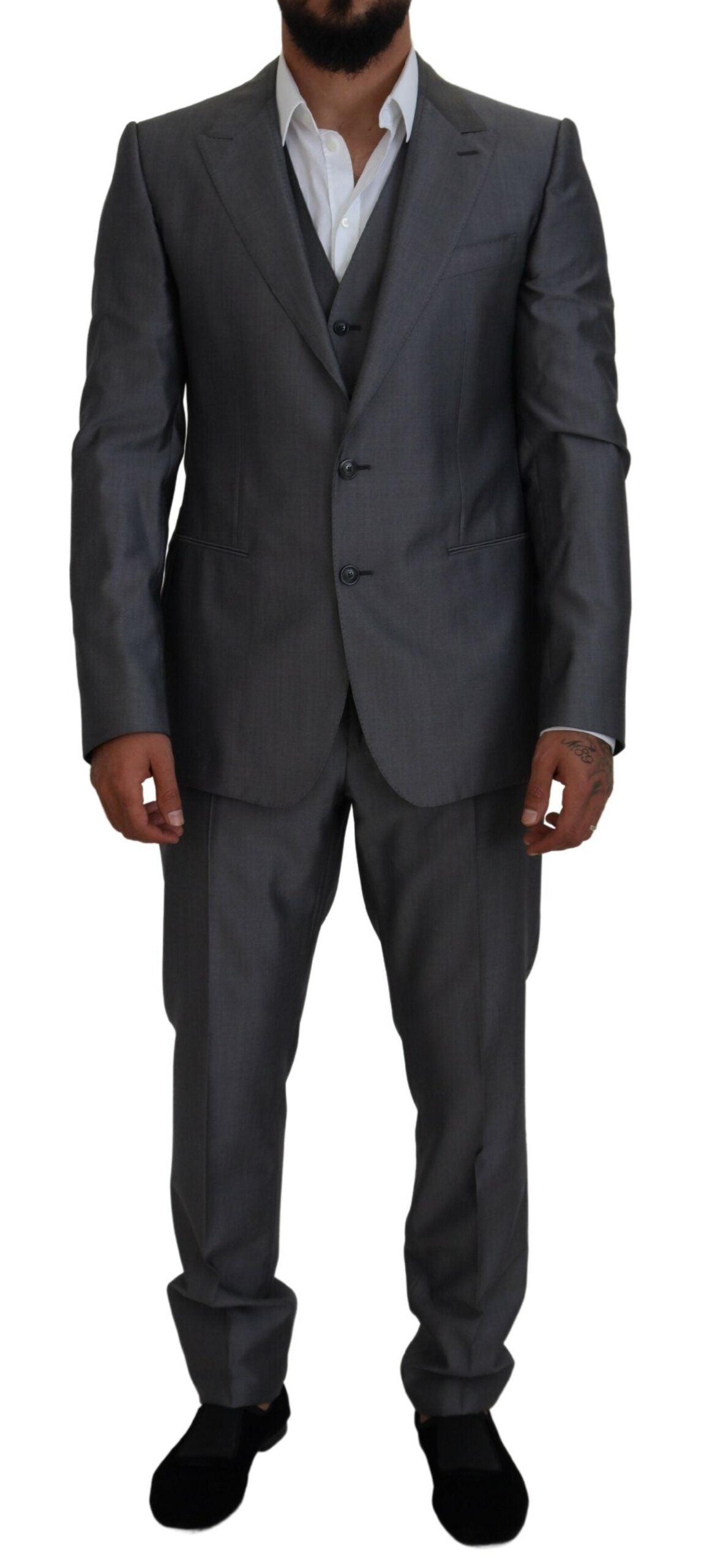 Dolce & Gabbana Elegant Gray Silver Sicilia Suit Ensemble - ACCEXO