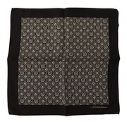Dolce & Gabbana Black Patterned DG Logo Square Handkerchief Scarf