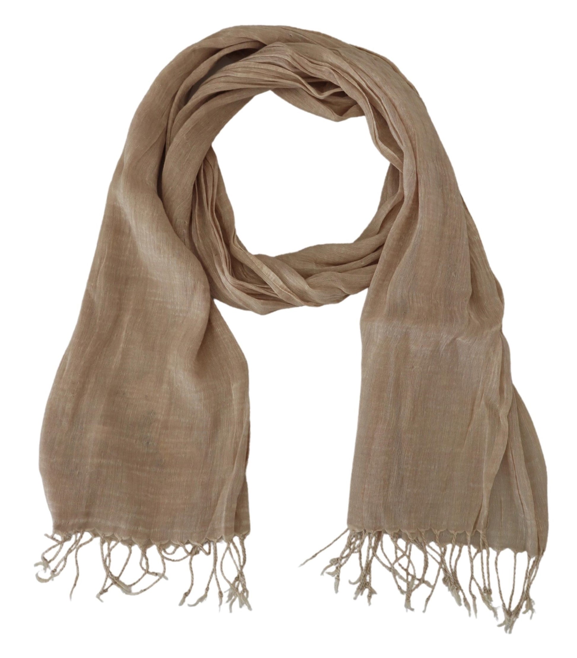 Costume National Chic Beige Fringed Scarf for Women - ACCEXO
