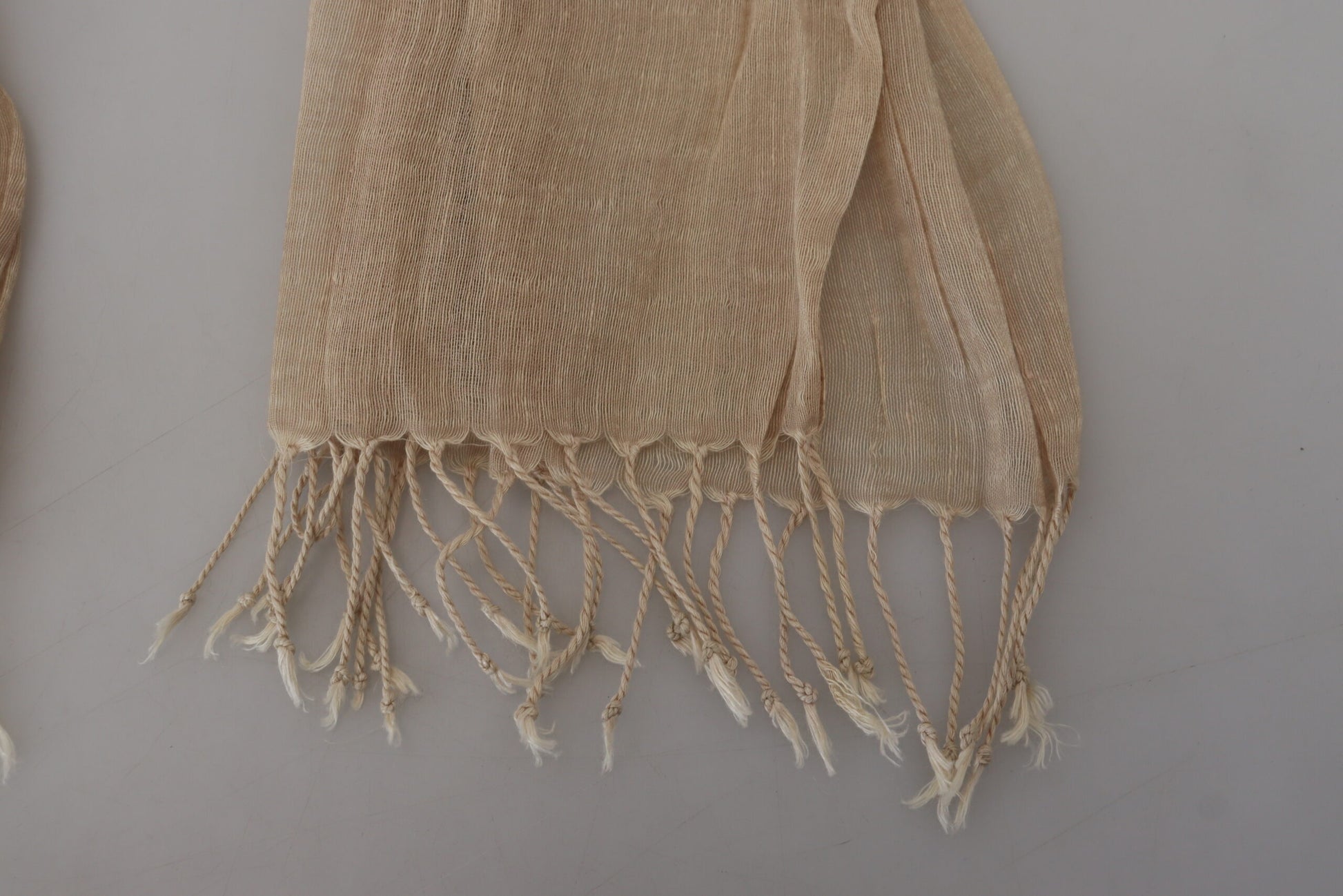 Costume National Chic Beige Fringed Scarf for Women - ACCEXO