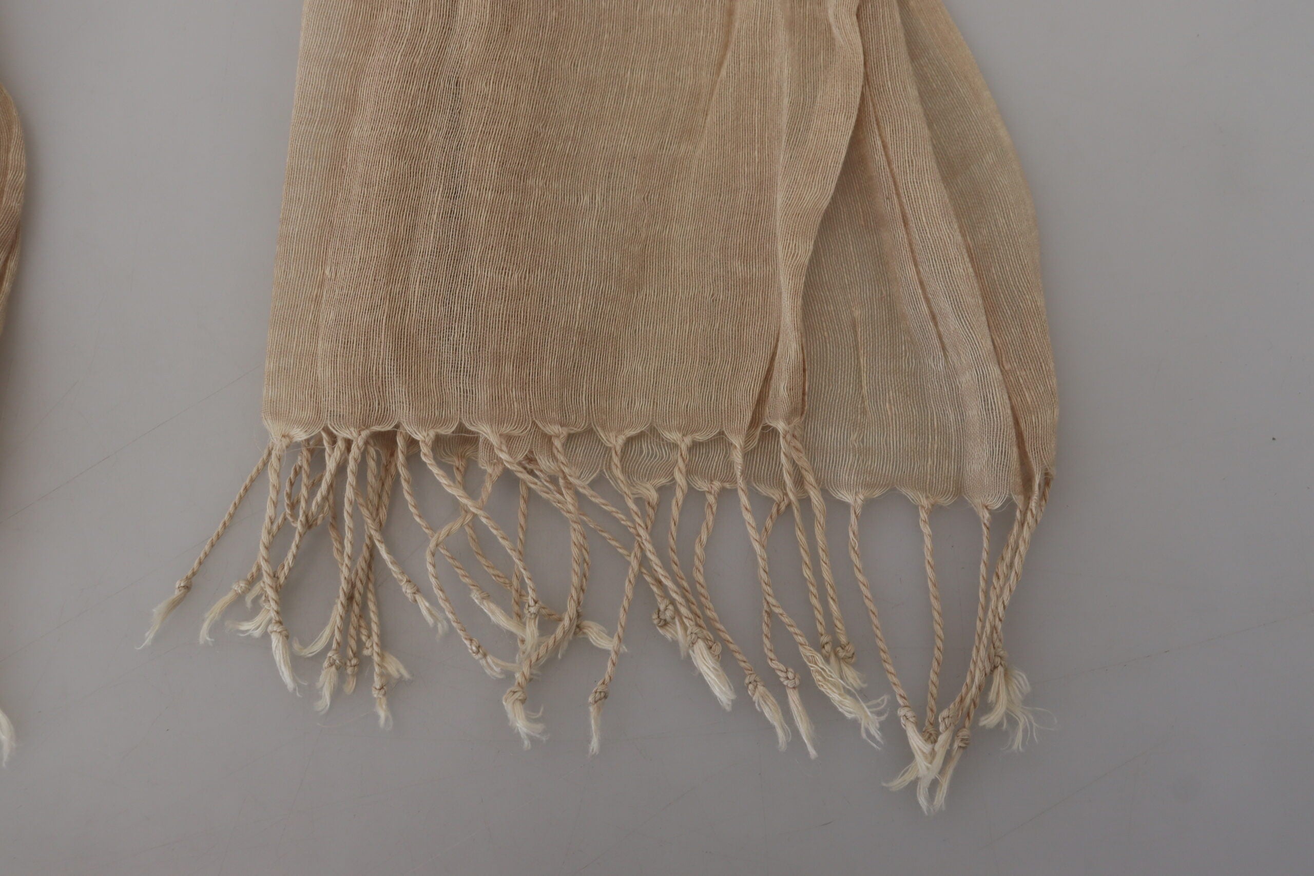 Costume National Chic Beige Fringed Scarf for Women - ACCEXO