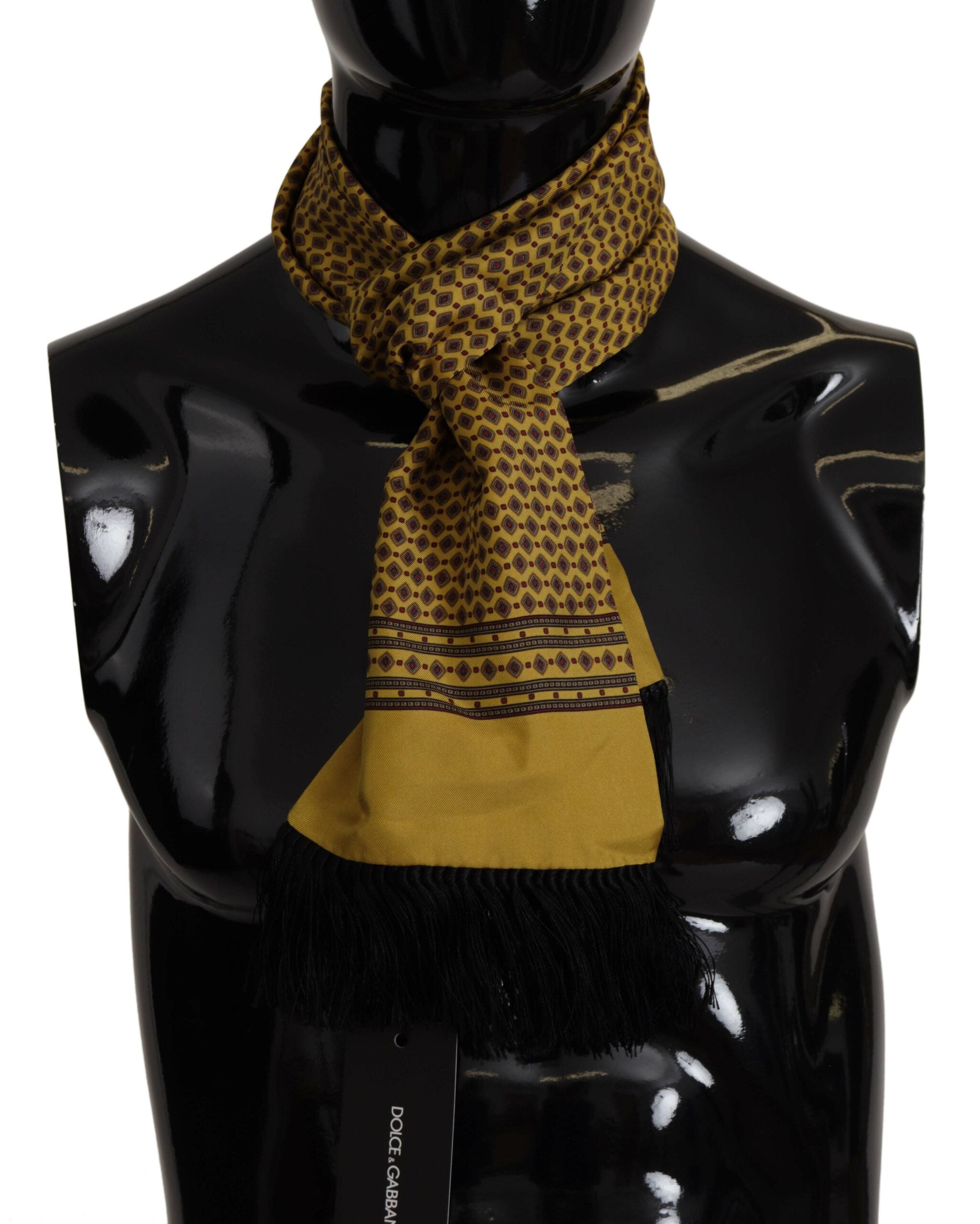 Dolce & Gabbana Elegant Yellow Silk Men's Scarf - ACCEXO