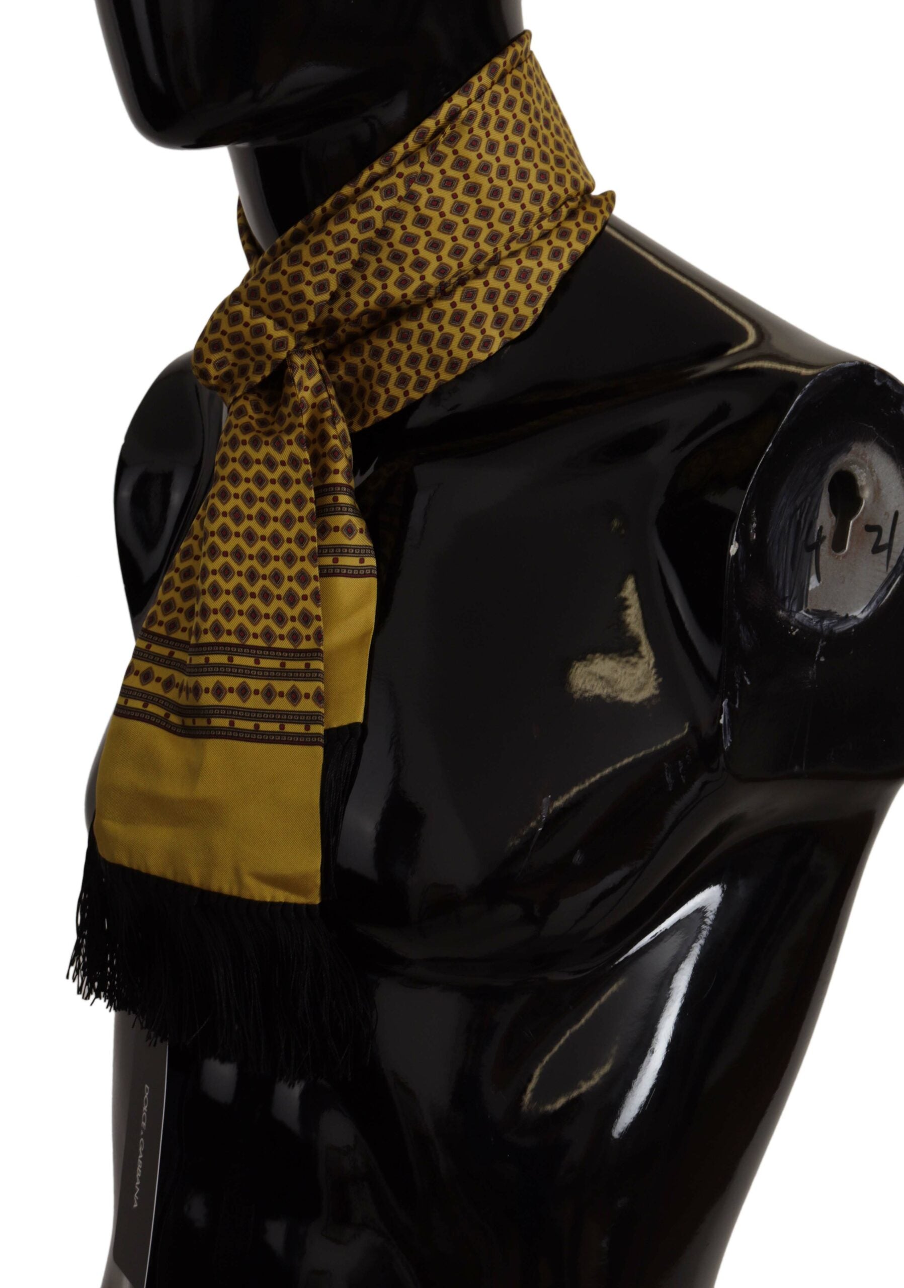Dolce & Gabbana Elegant Yellow Silk Men's Scarf - ACCEXO