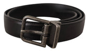 Dolce & Gabbana Elegant Black Leather Belt with Metal Buckle - ACCEXO