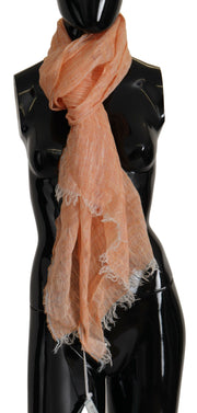 Malo Elegant Peach Linen Scarf - ACCEXO