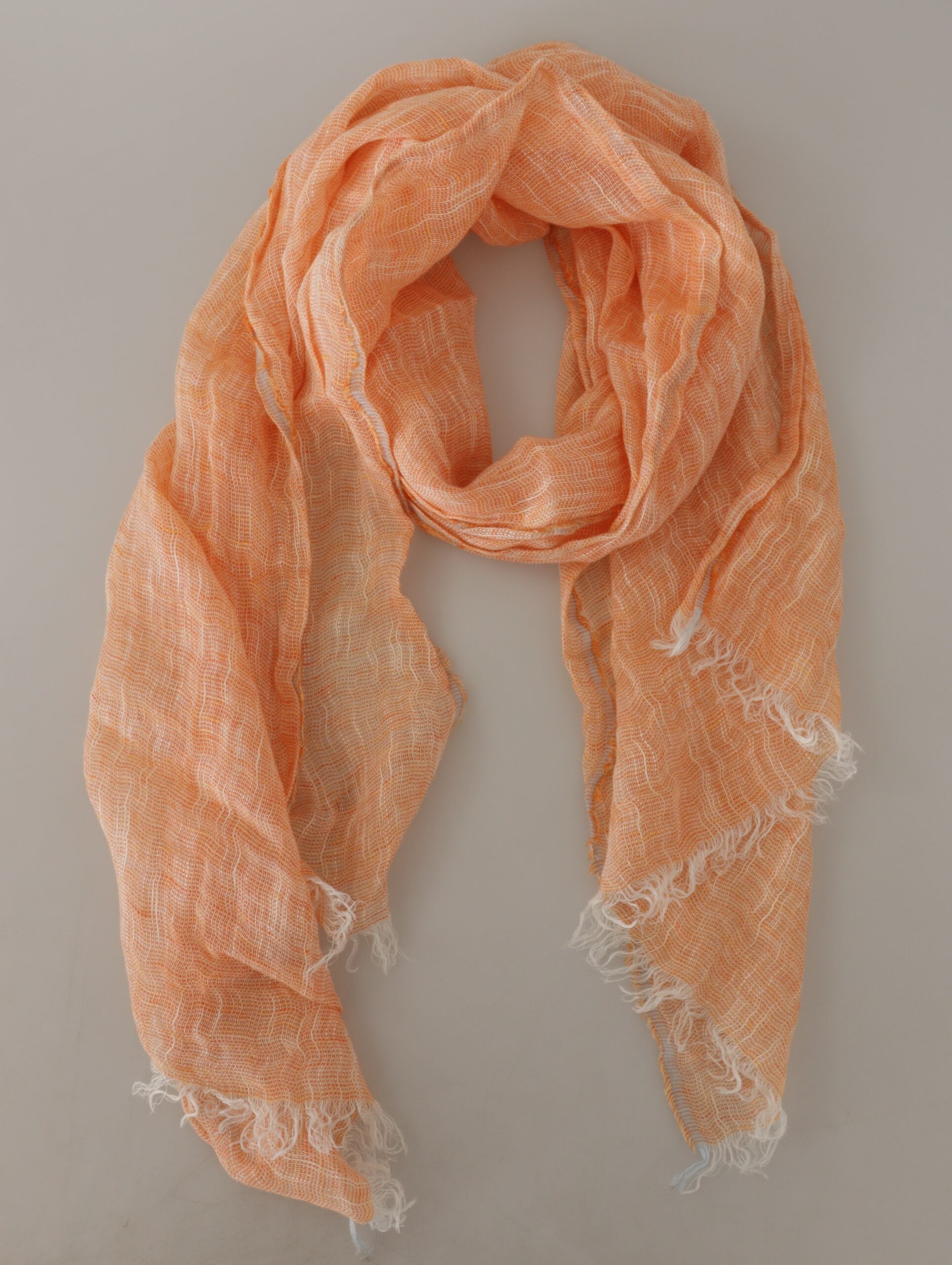 Malo Elegant Peach Linen Scarf - ACCEXO