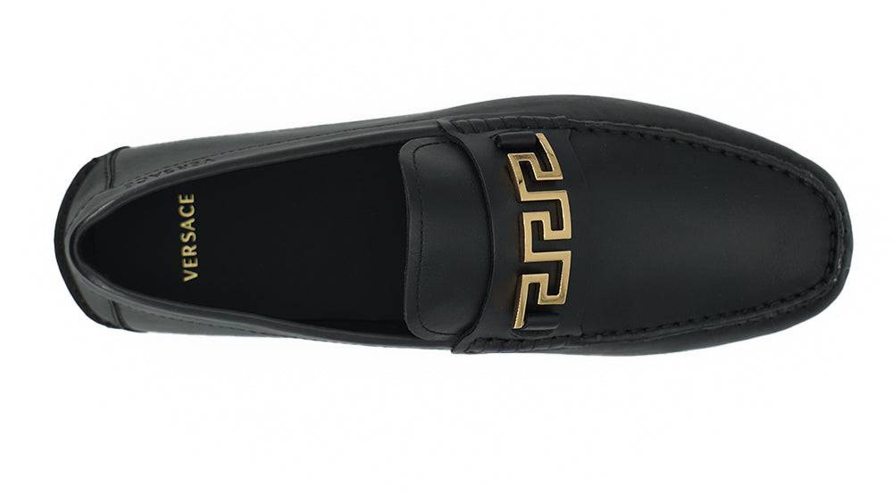 Versace Elegant Black Calf Leather Men's Loafers - ACCEXO