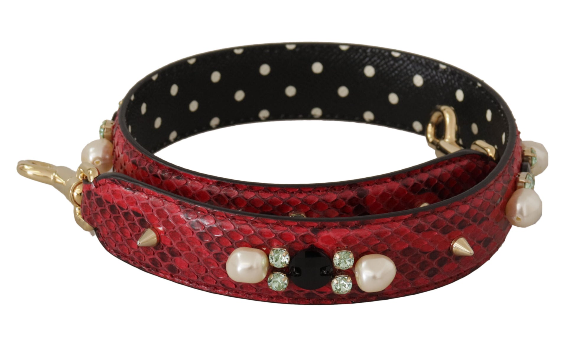 Dolce & Gabbana Elegant Red Python Leather Shoulder Strap - ACCEXO