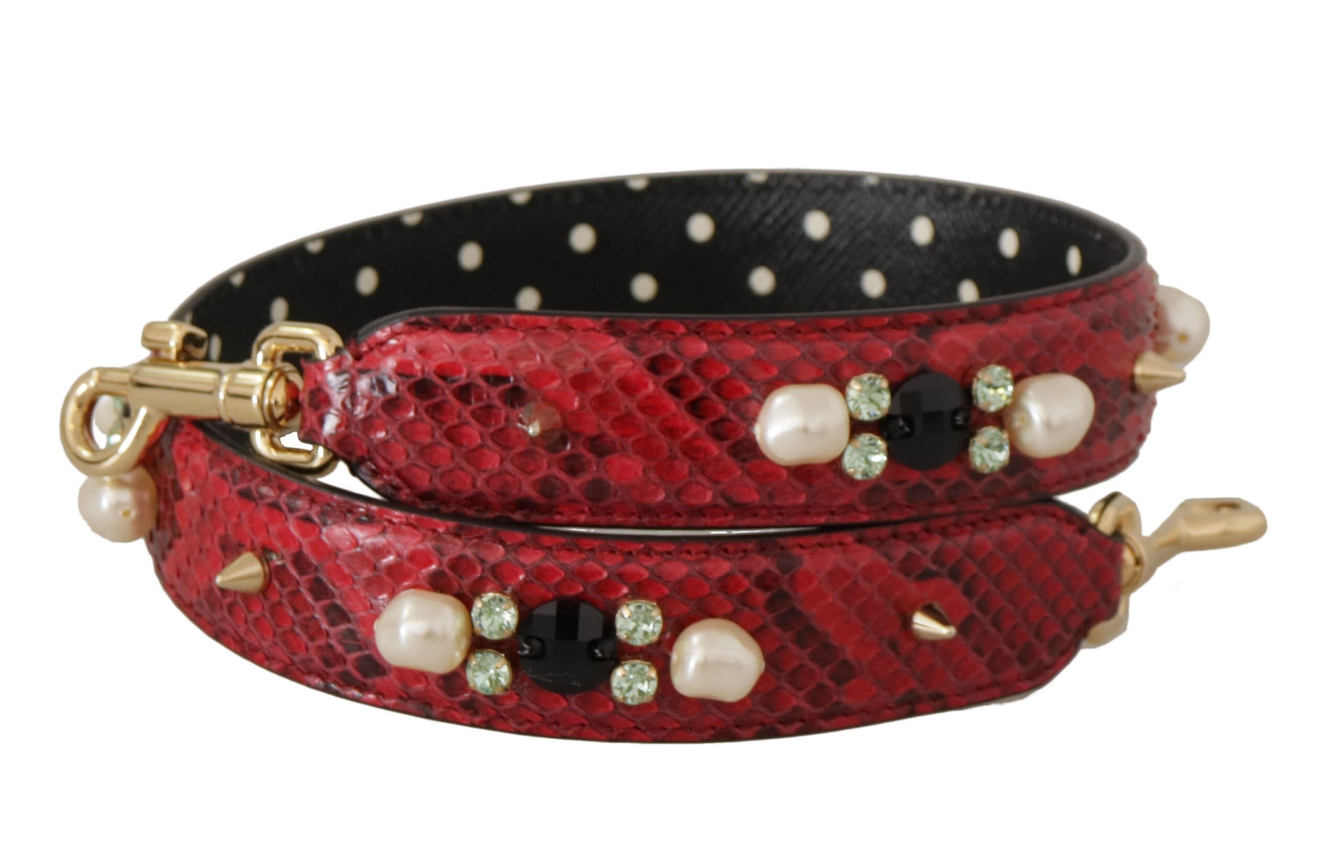 Dolce & Gabbana Elegant Red Python Leather Shoulder Strap - ACCEXO