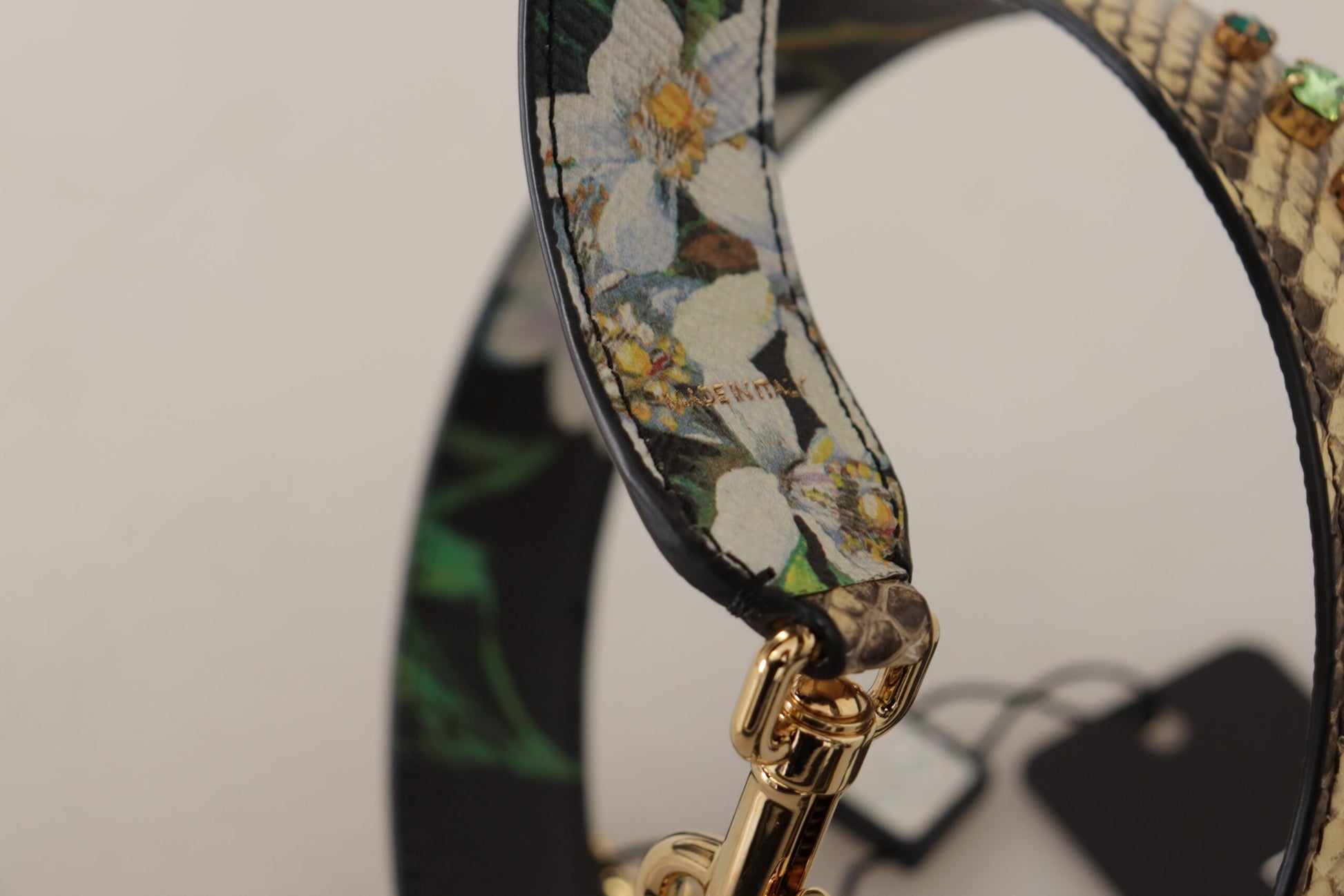 Dolce & Gabbana Elegant Beige Python Leather Shoulder Strap - ACCEXO