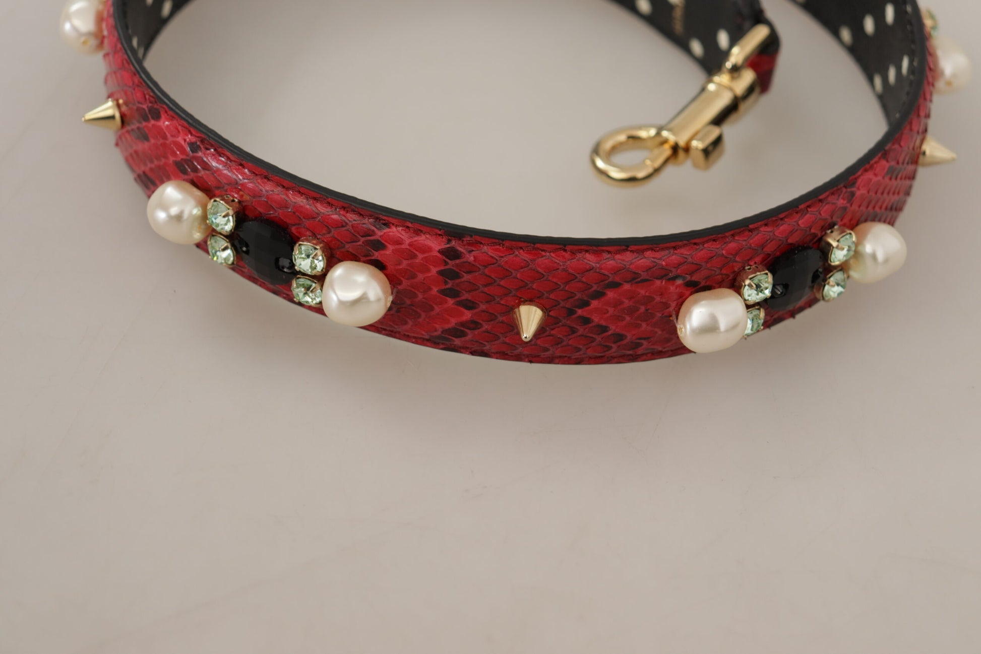 Dolce & Gabbana Elegant Red Python Leather Shoulder Strap - ACCEXO