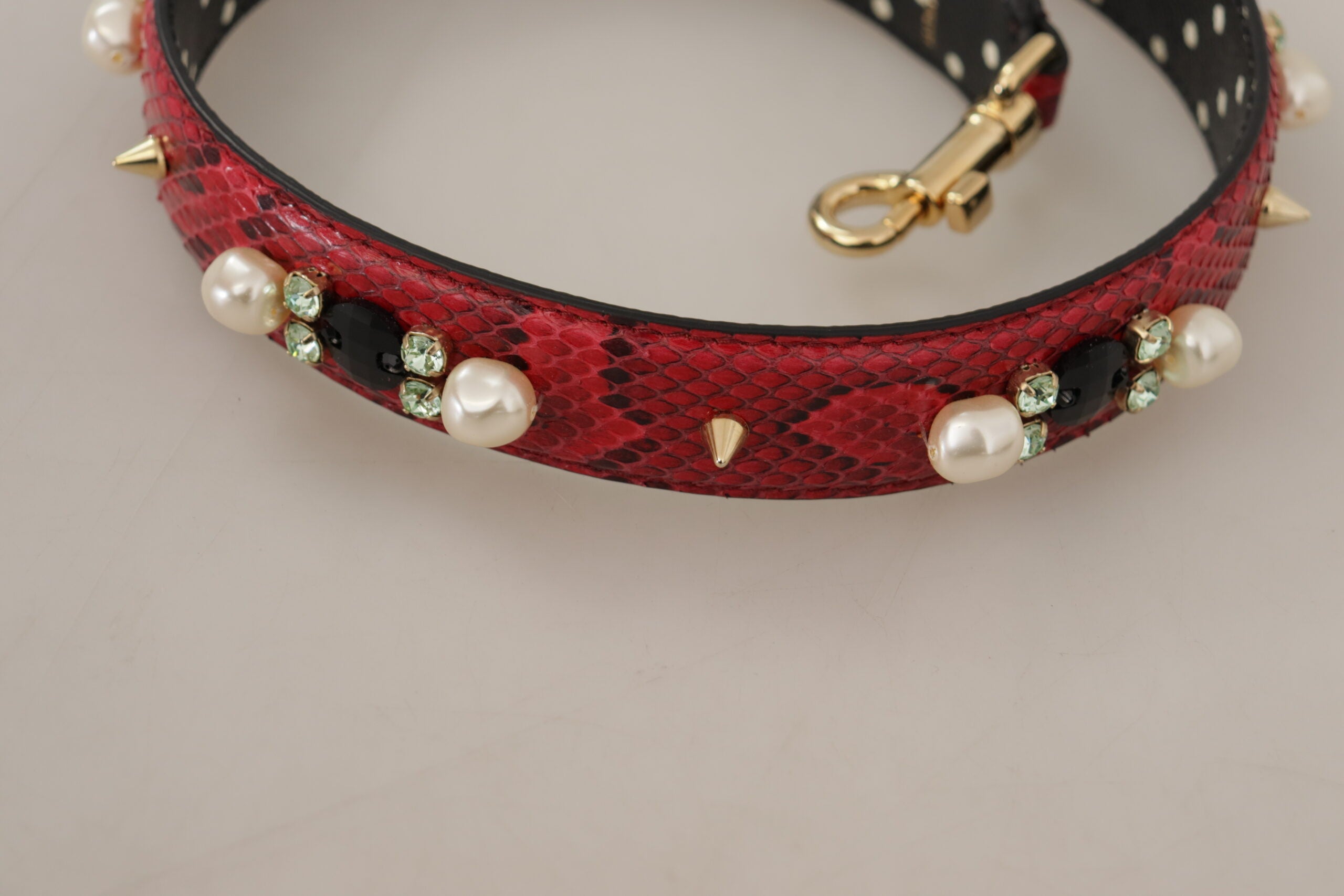 Dolce & Gabbana Elegant Red Python Leather Shoulder Strap - ACCEXO