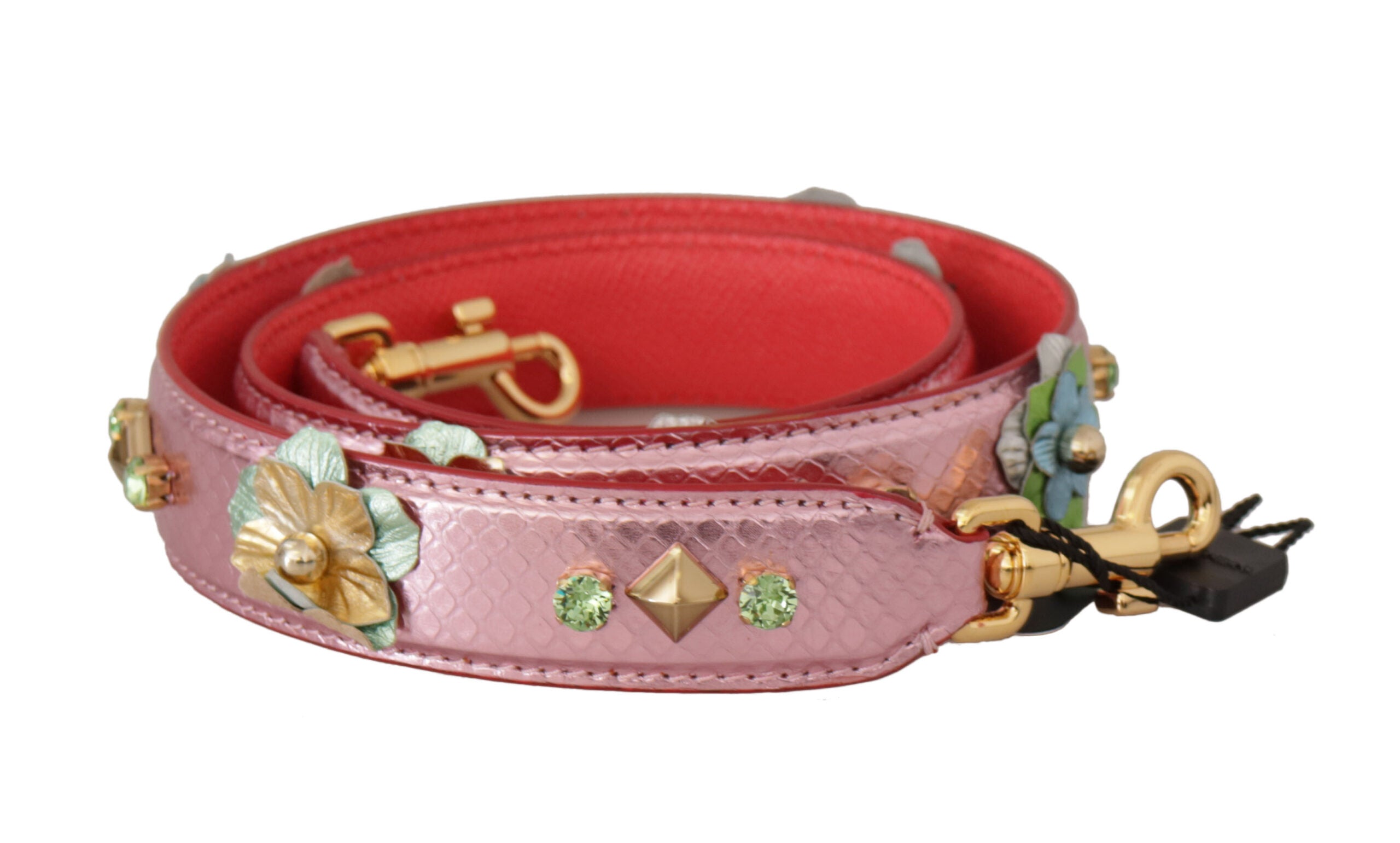 Dolce & Gabbana Elegant Metallic Pink Leather Shoulder Strap - ACCEXO