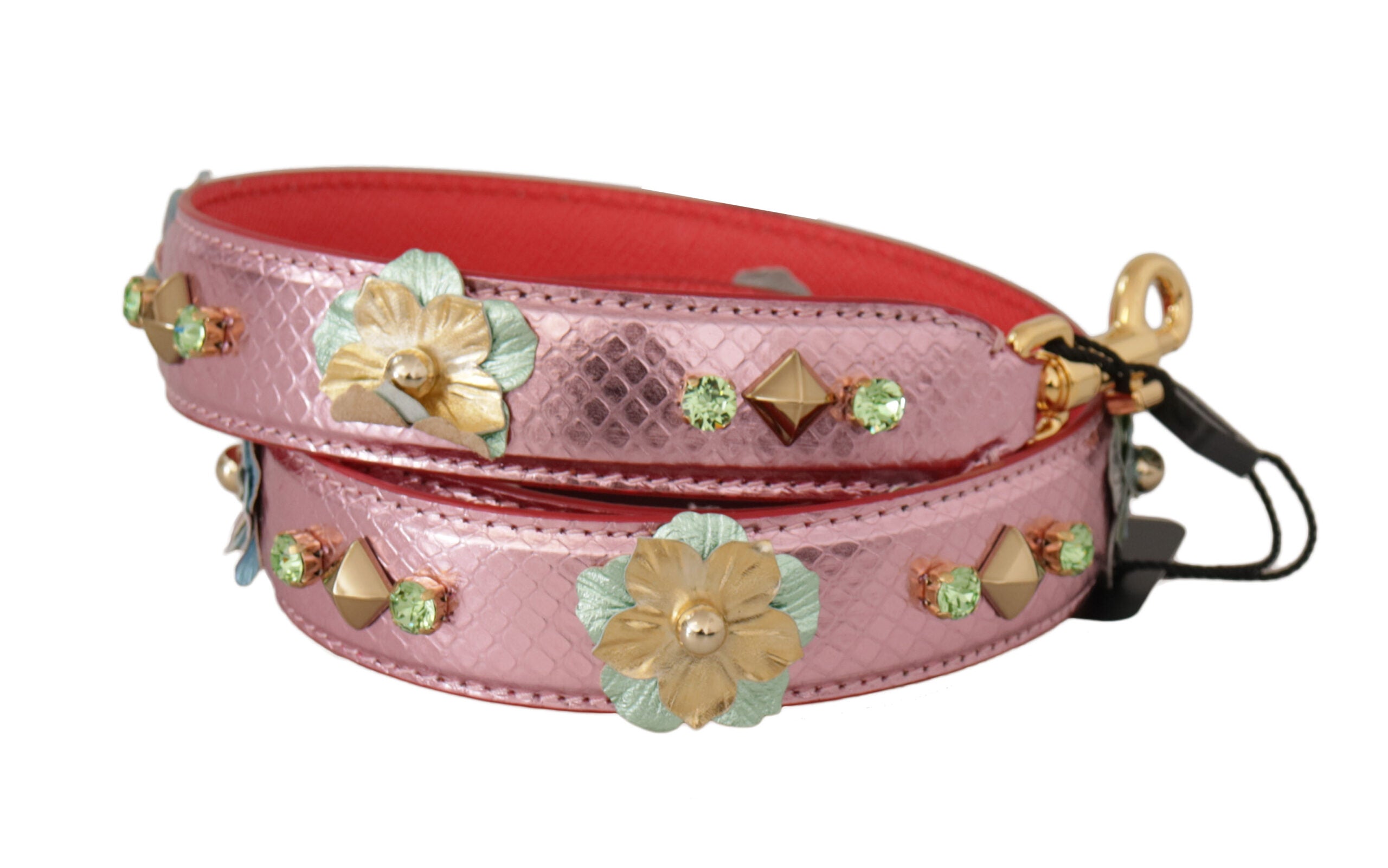Dolce & Gabbana Elegant Metallic Pink Leather Shoulder Strap - ACCEXO