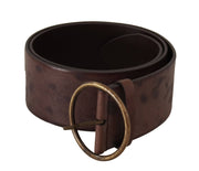 Dolce & Gabbana Elegant Dark Brown Leather Belt with Logo Buckle - ACCEXO