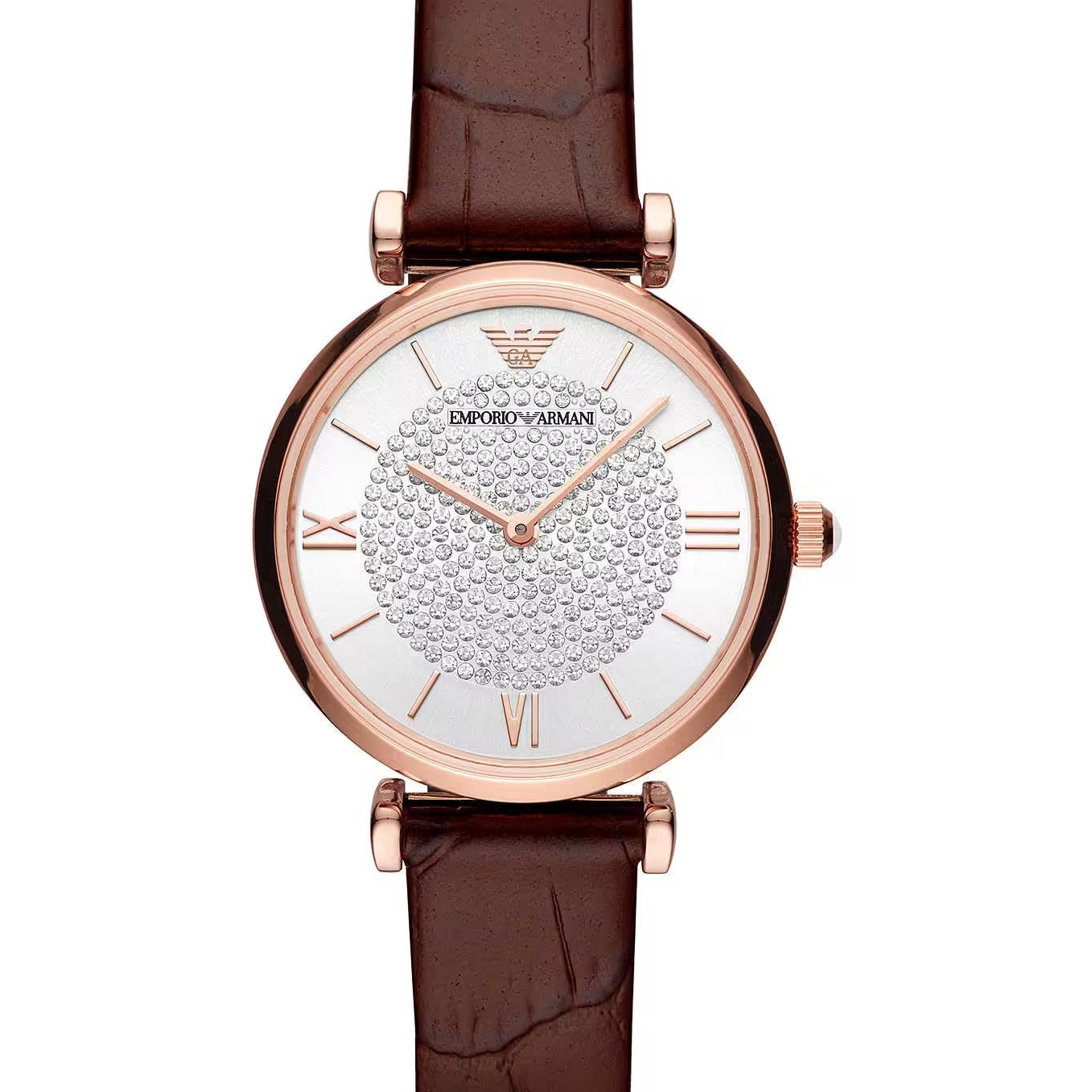 Emporio Armani Elegant Bordeaux Leather Watch for Women - Zachava