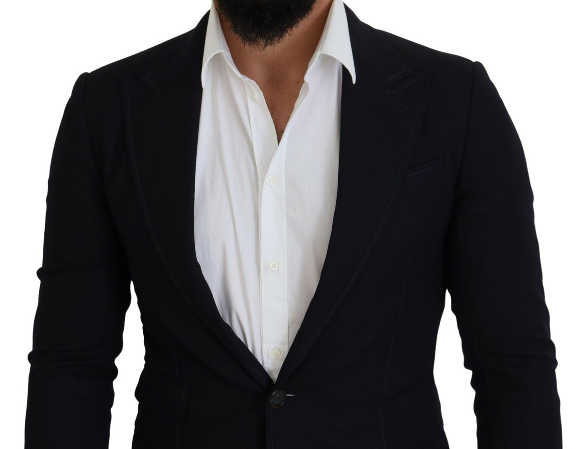Dolce & Gabbana Blue Wool Formal Taormina Blazer