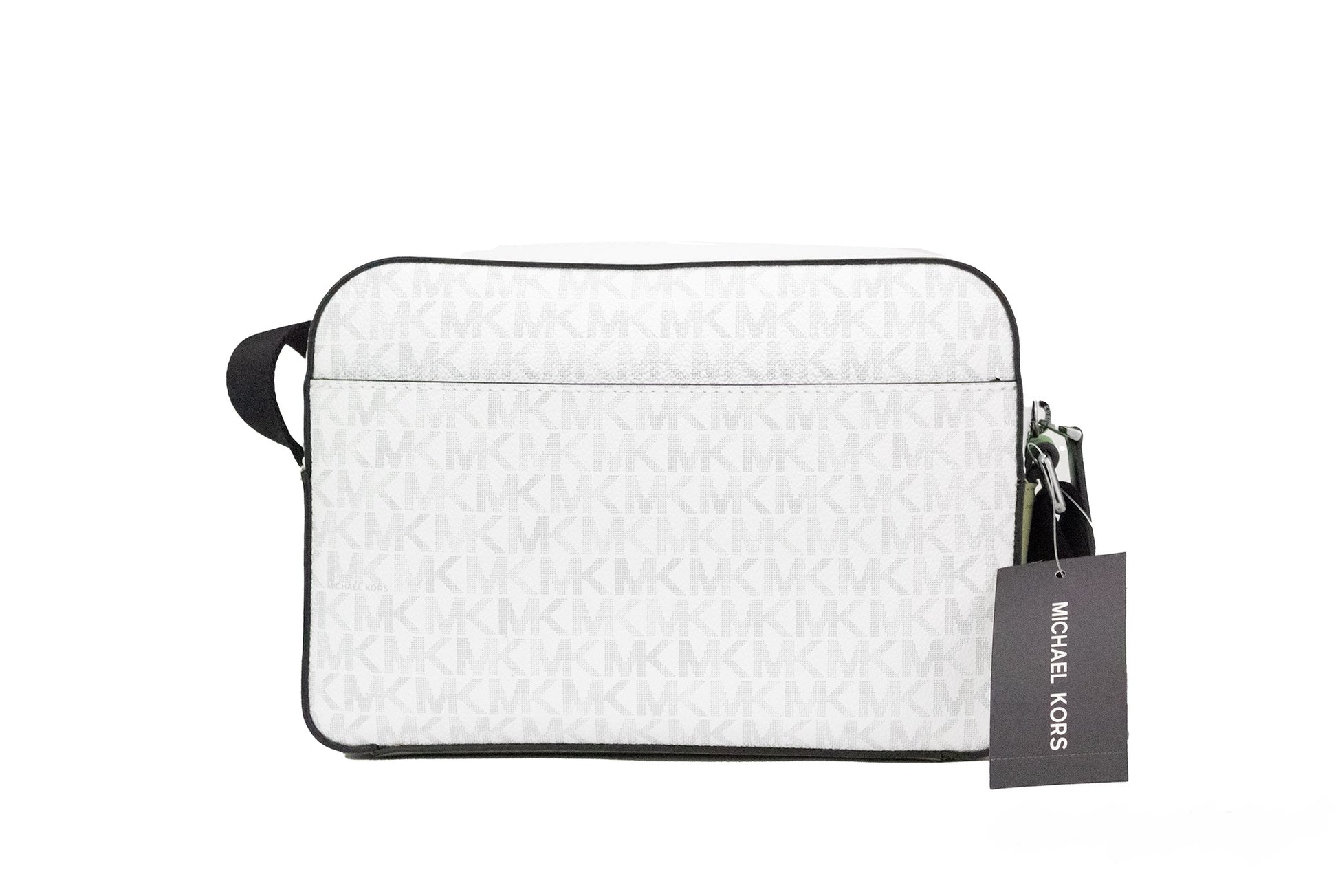Michael Kors Cooper Small Bright White Palm Signature PVC Utility Crossbody Bag - ACCEXO