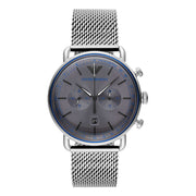 Emporio Armani Sophisticated Silver Steel Chronograph Watch - ACCEXO