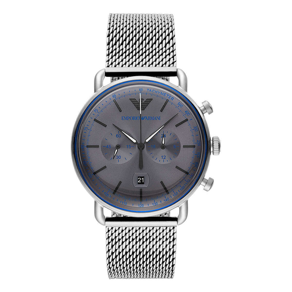 Emporio Armani Sophisticated Silver Steel Chronograph Watch - ACCEXO