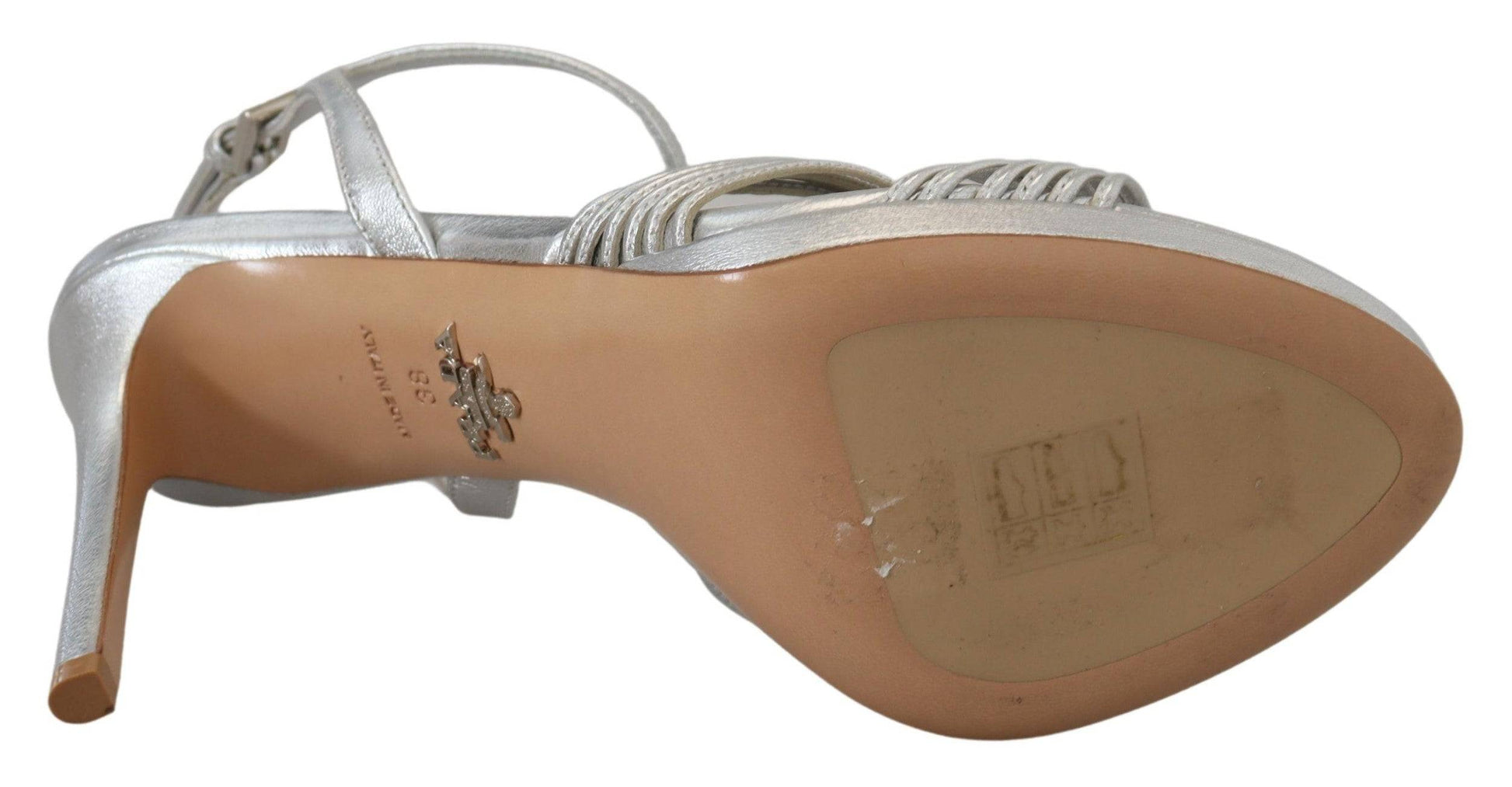 Prada Elegant Silver Stiletto Heels Sandals - ACCEXO