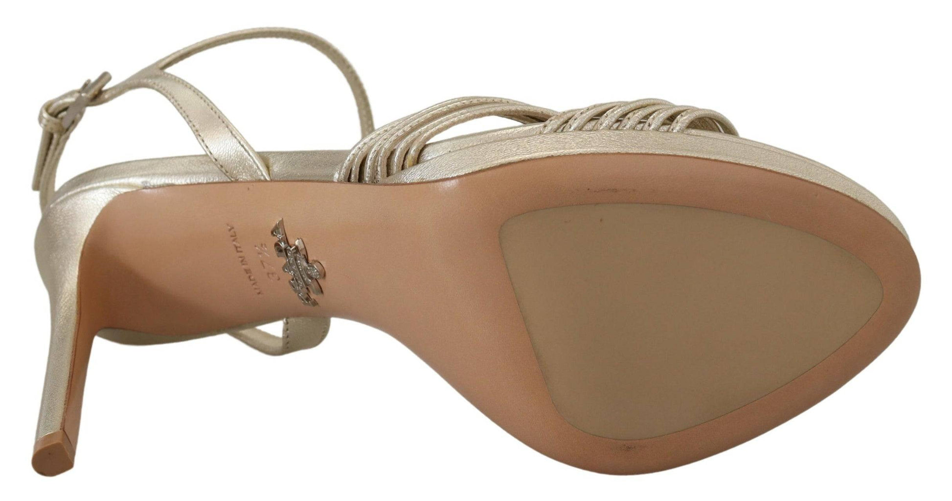 Prada Elegant Gold Stiletto Heel Sandals - ACCEXO