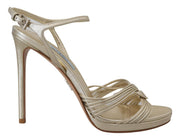 Prada Elegant Gold Stiletto Heel Sandals - ACCEXO