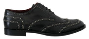 Dolce & Gabbana Elegant Studded Black Derby Shoes - ACCEXO