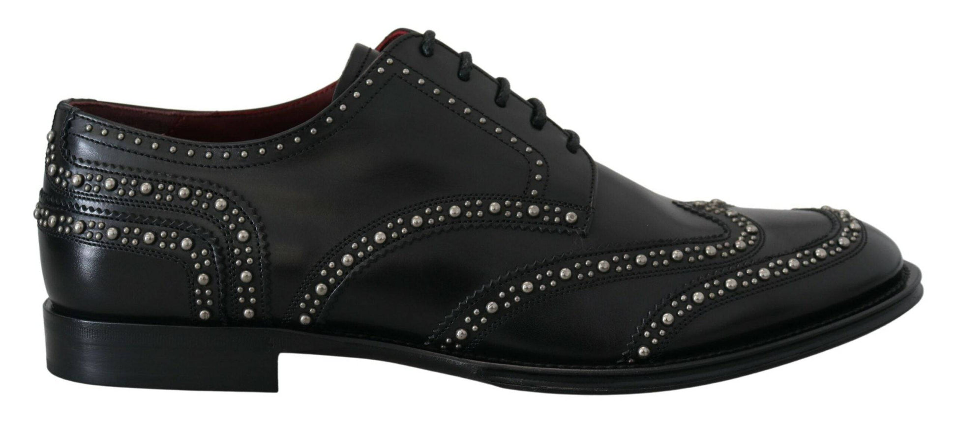 Dolce & Gabbana Elegant Studded Black Derby Shoes - ACCEXO