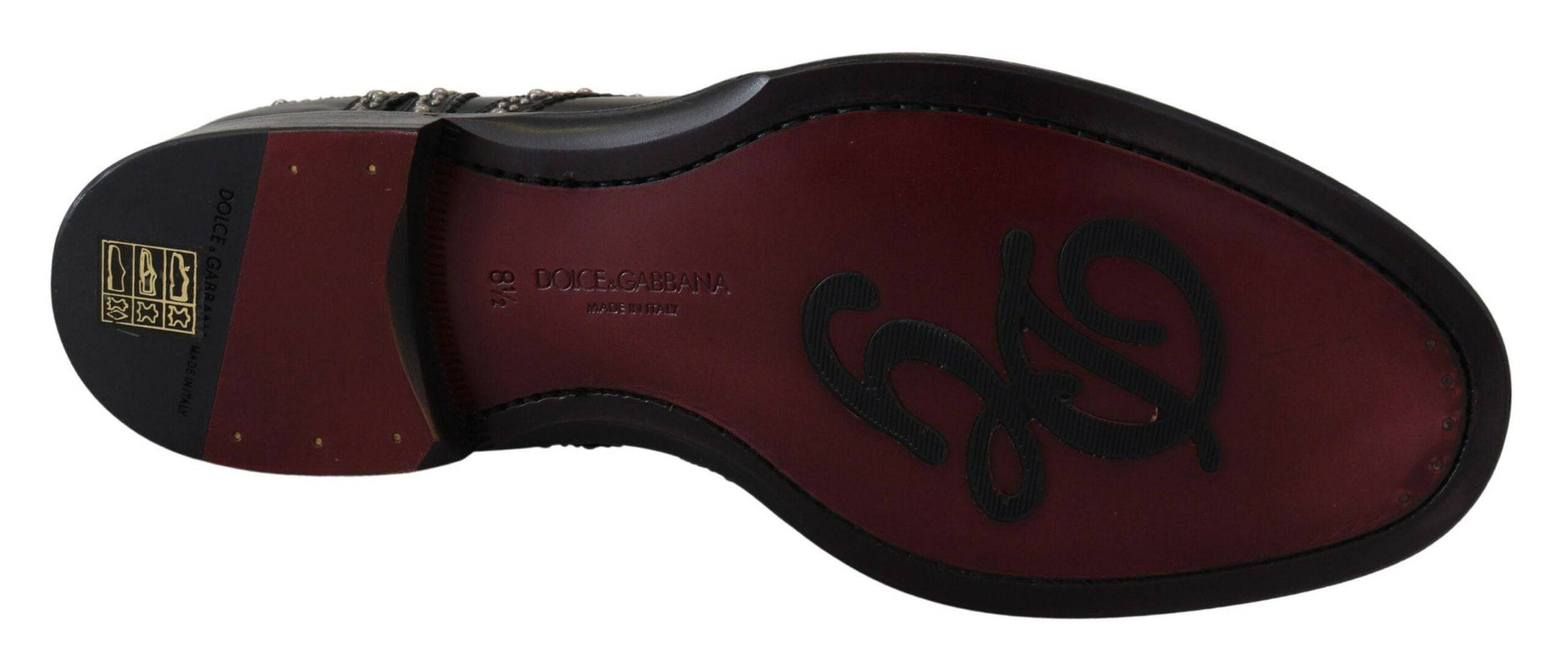 Dolce & Gabbana Elegant Studded Black Derby Shoes - ACCEXO