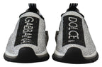 Dolce & Gabbana Sparkling Silver Rhinestone Sneakers - ACCEXO