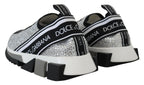Dolce & Gabbana Sparkling Silver Rhinestone Sneakers - ACCEXO