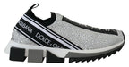 Dolce & Gabbana Sparkling Silver Rhinestone Sneakers - ACCEXO