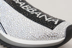 Dolce & Gabbana Sparkling Silver Rhinestone Sneakers - ACCEXO