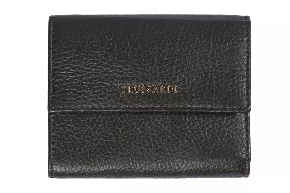 Trussardi Black Leather Women Wallet - ACCEXO