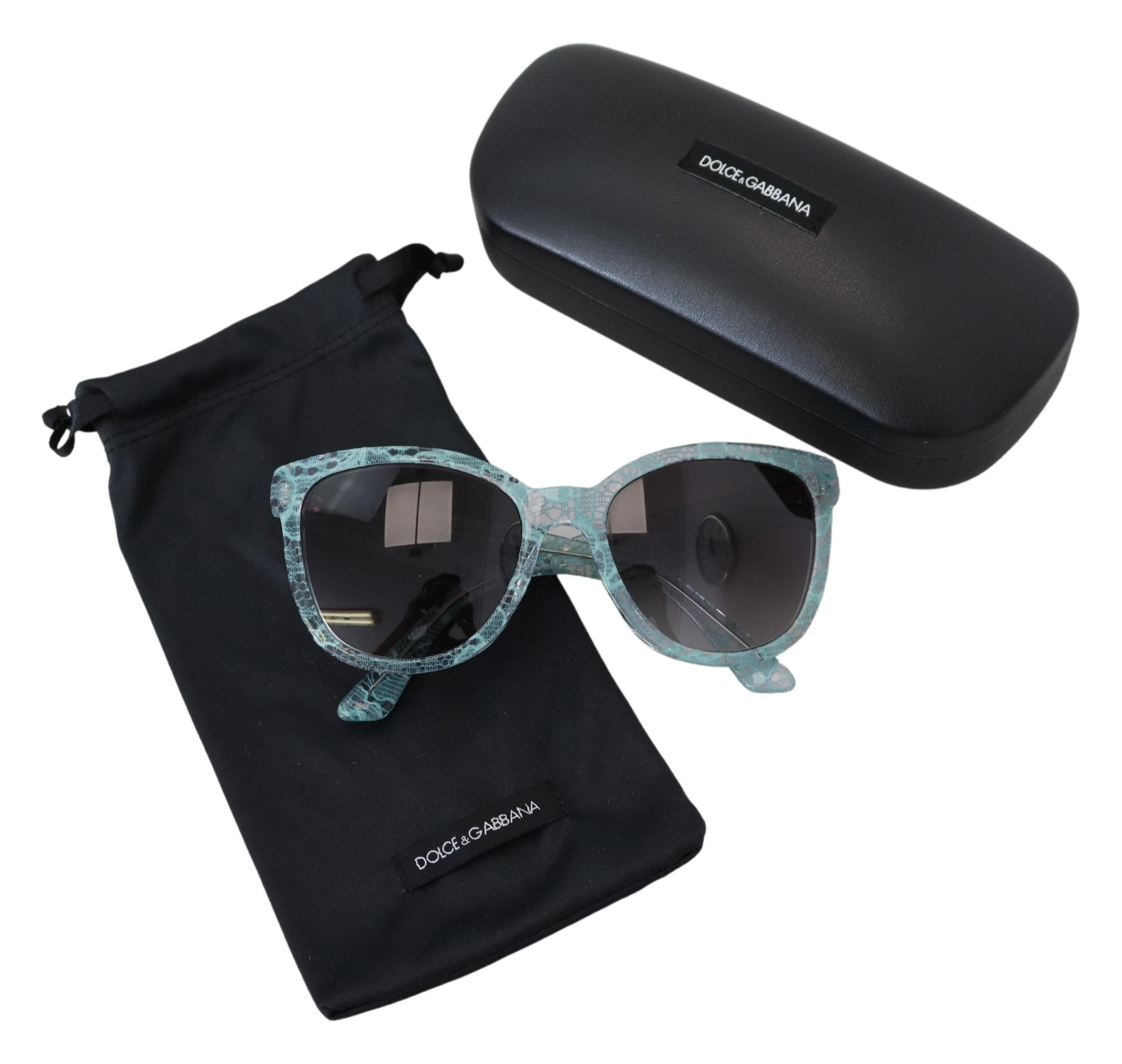 Dolce & Gabbana Elegant Blue Lace Detail Sunglasses - ACCEXO