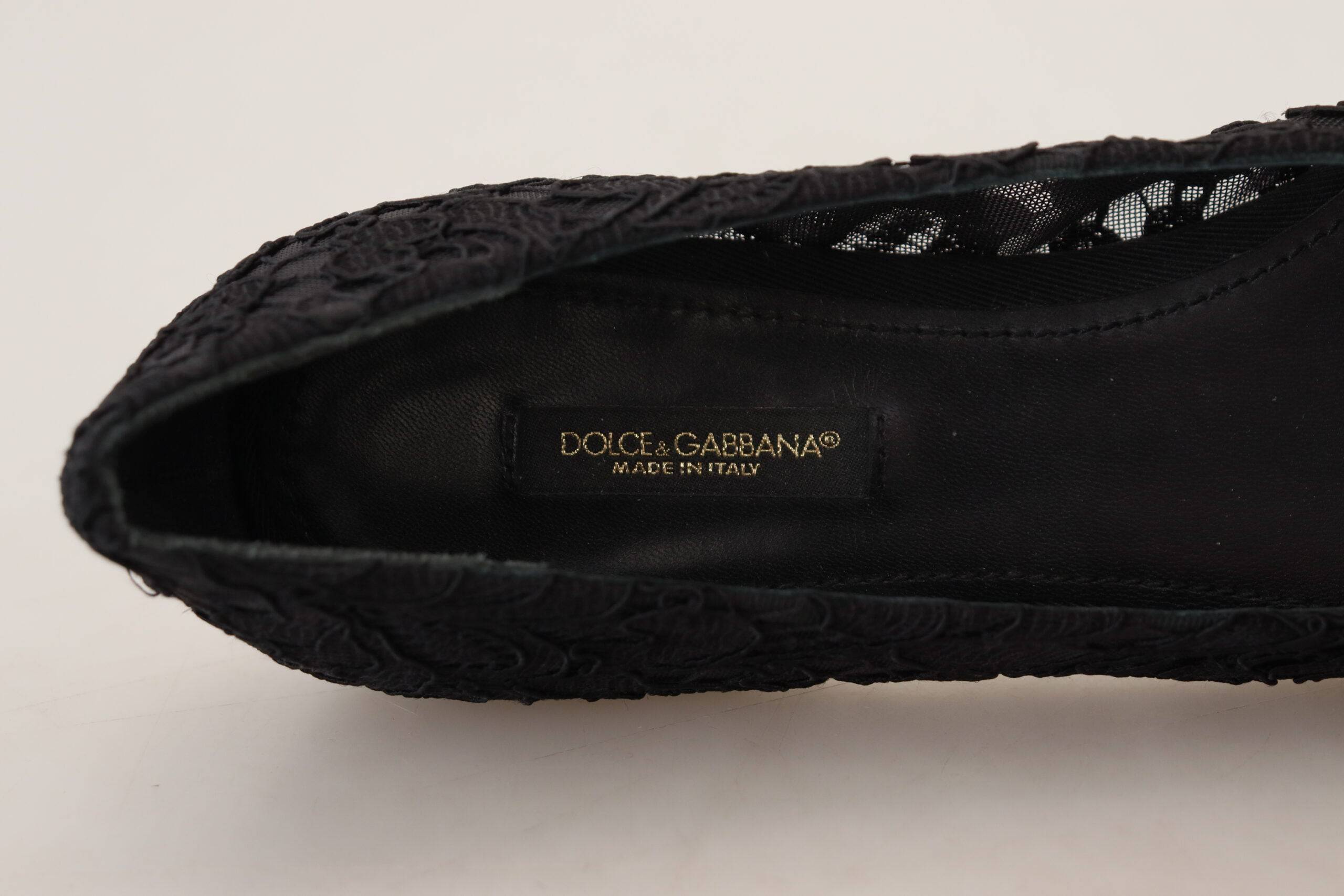 Dolce & Gabbana Elegant Floral Lace Flat Vally Shoes - EU35/US4.5