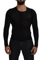 Dolce & Gabbana Elegant Black Cashmere Pullover Sweater - IT44 | XS
