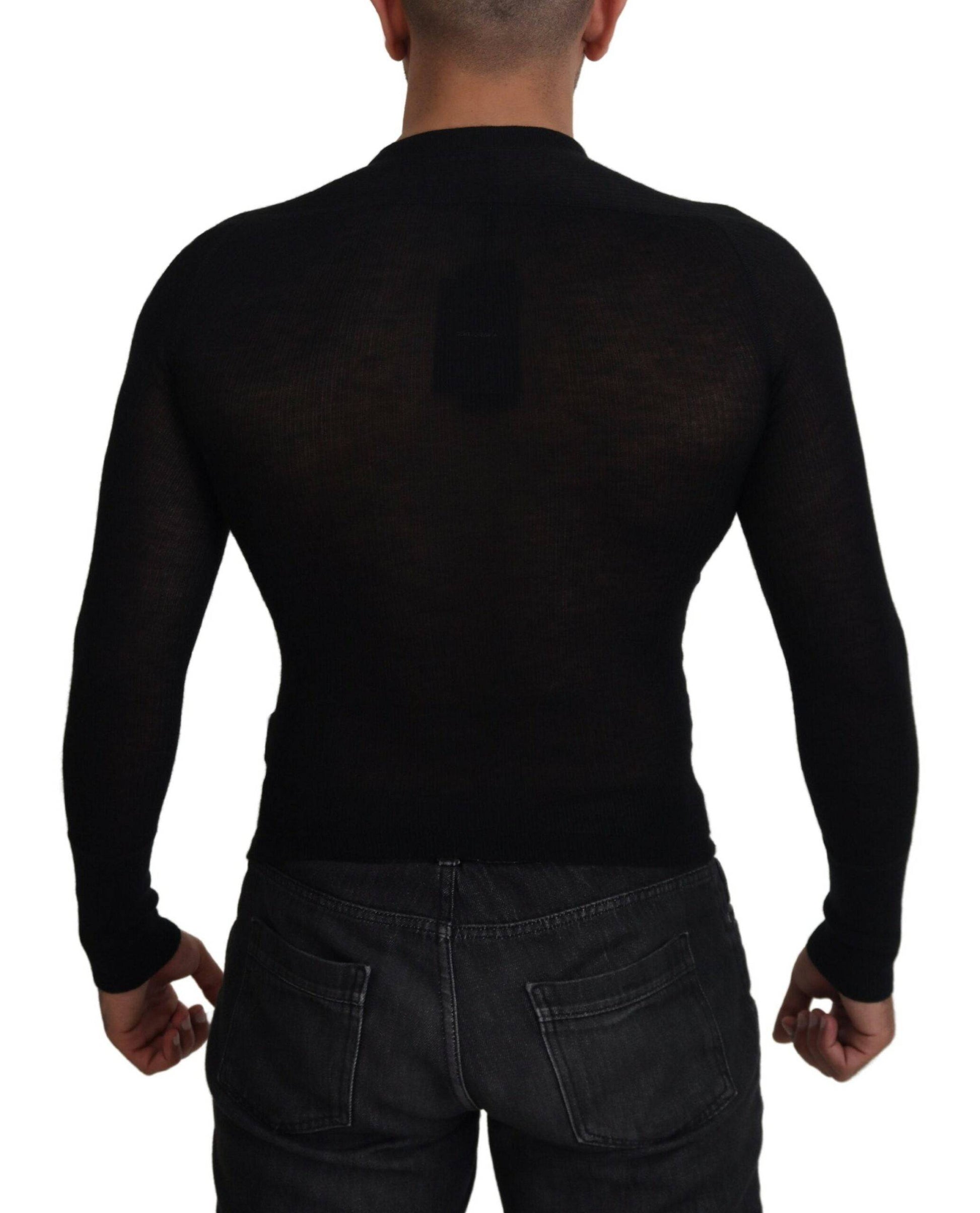 Dolce & Gabbana Elegant Black Cashmere Pullover Sweater - IT44 | XS