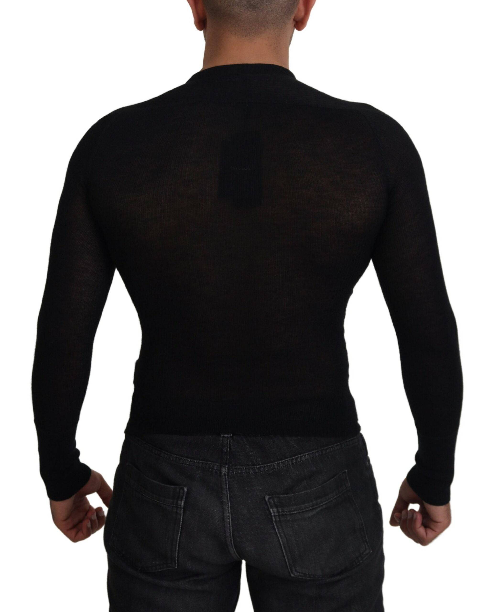 Dolce & Gabbana Elegant Black Cashmere Pullover Sweater - IT44 | XS