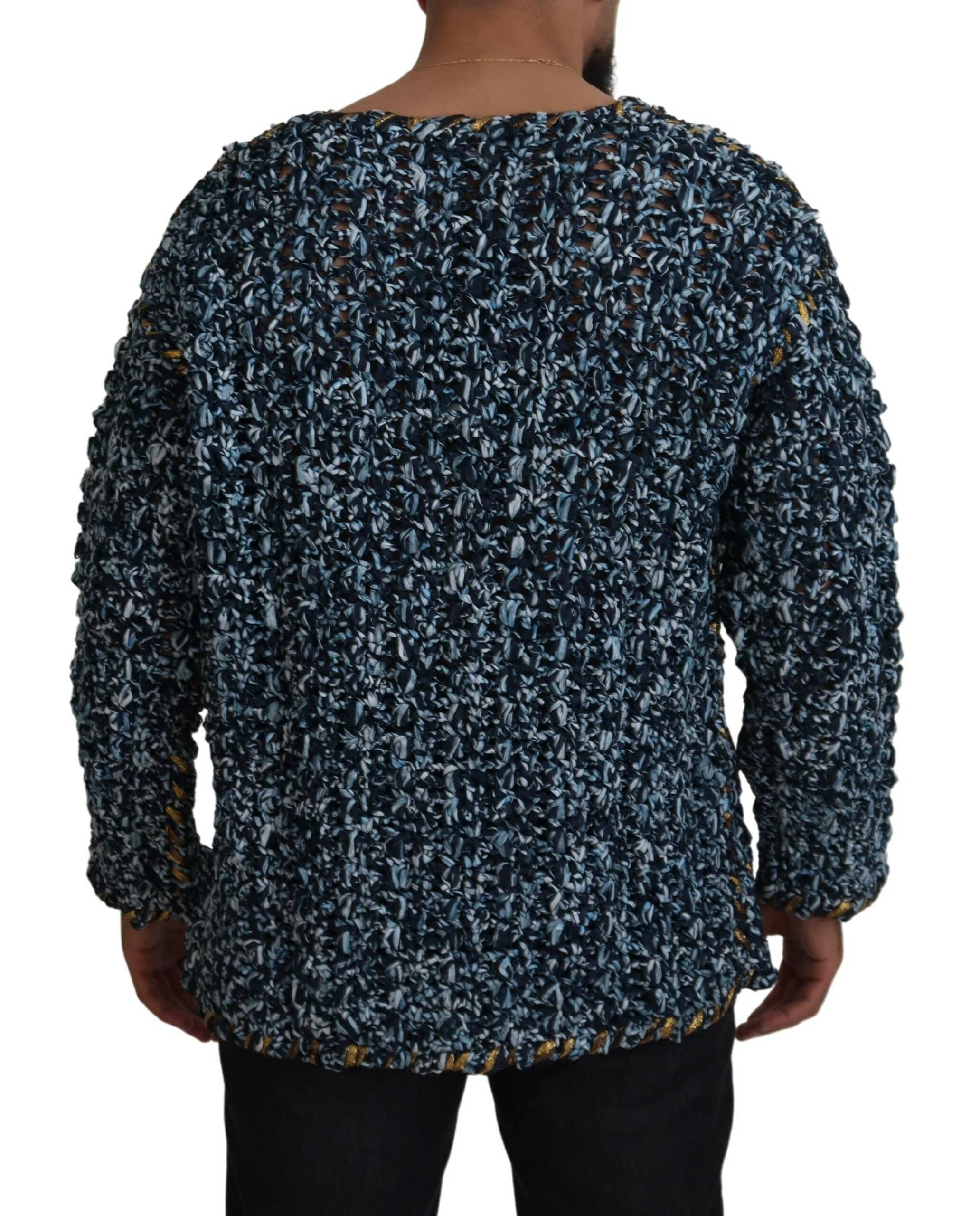 Dolce & Gabbana Elegant Blue V-Neck Cardigan Sweater - ACCEXO