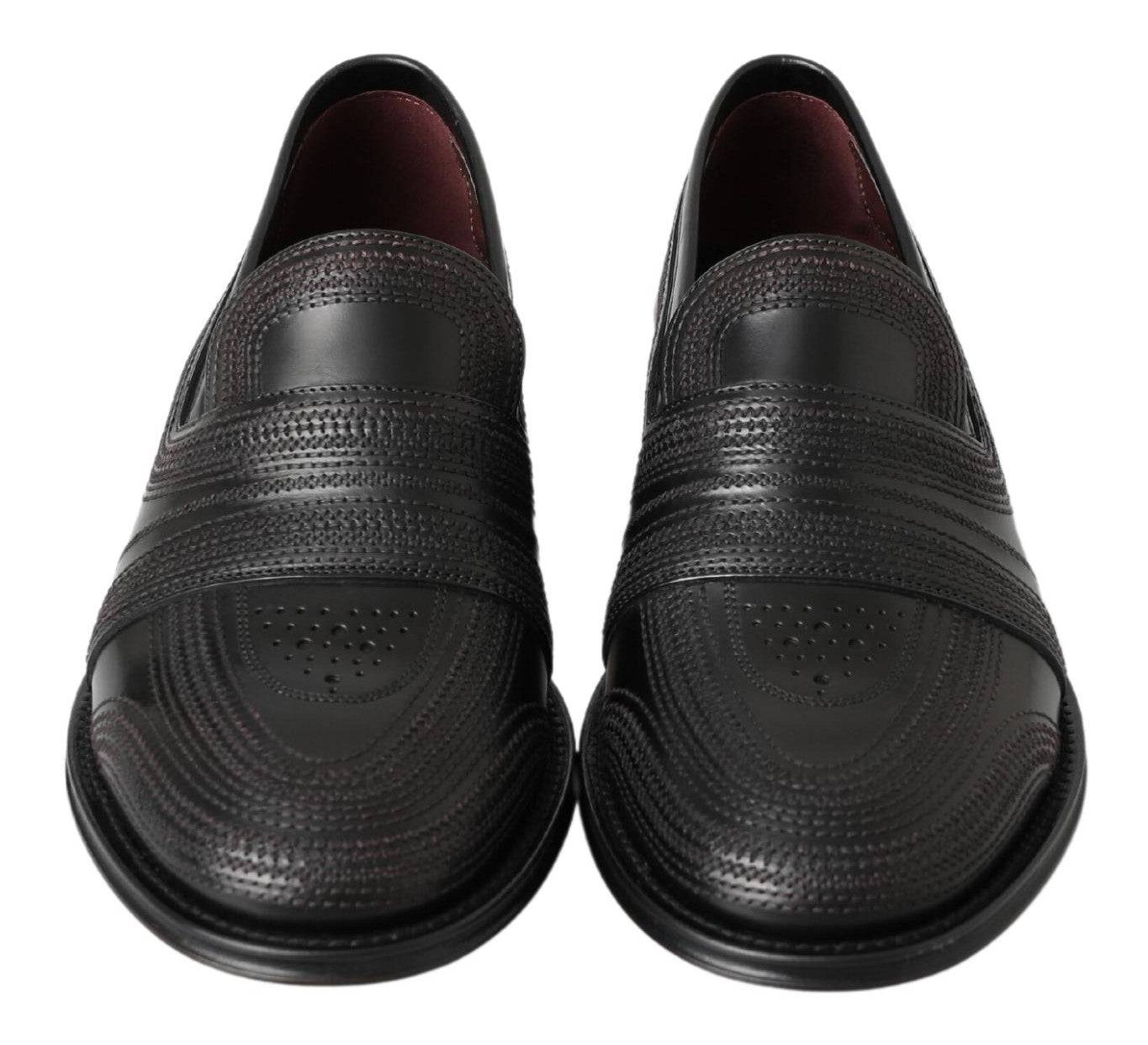Dolce & Gabbana Elegant Black Leather Slipper Loafers - ACCEXO
