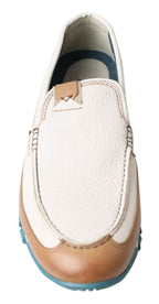 Dolce & Gabbana Elegant White Leather Slipper Loafers - ACCEXO