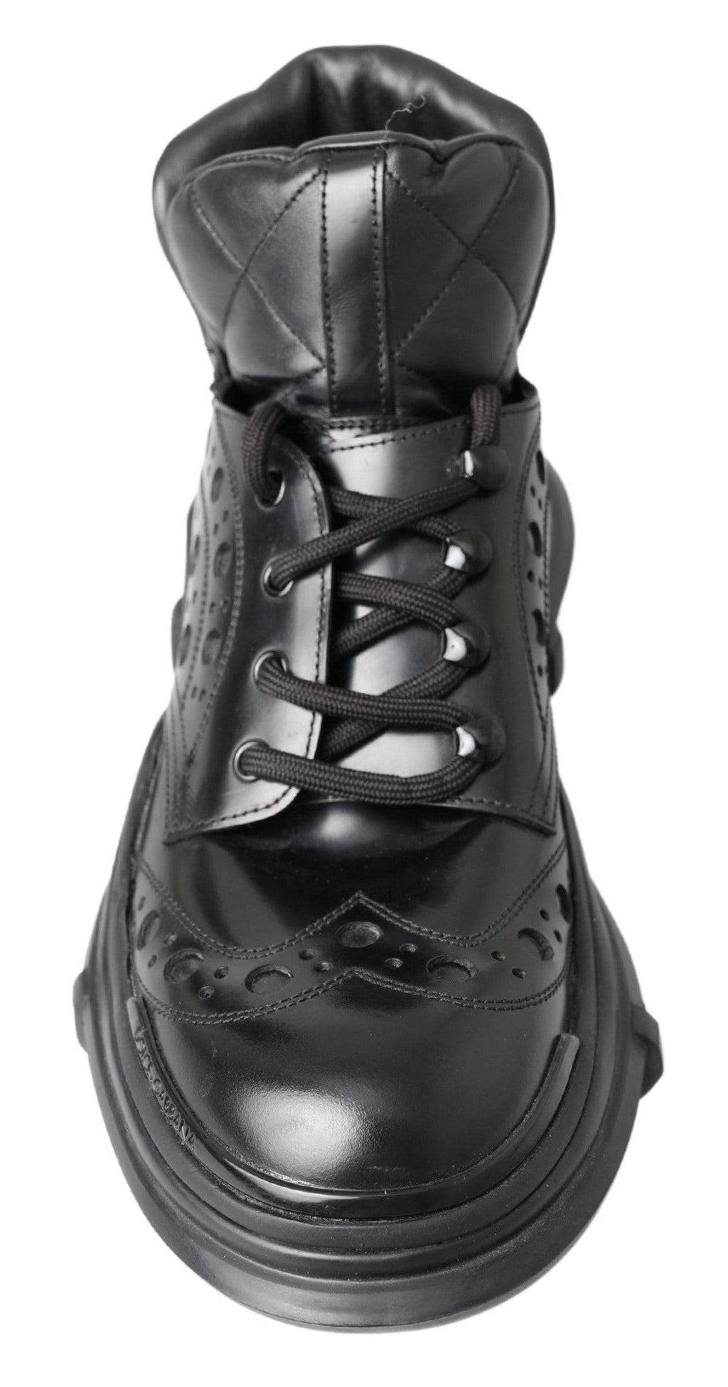 Dolce & Gabbana Elegant Black Leather Ankle Boots - ACCEXO