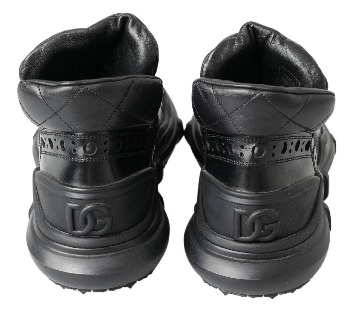 Dolce & Gabbana Elegant Black Leather Ankle Boots - ACCEXO