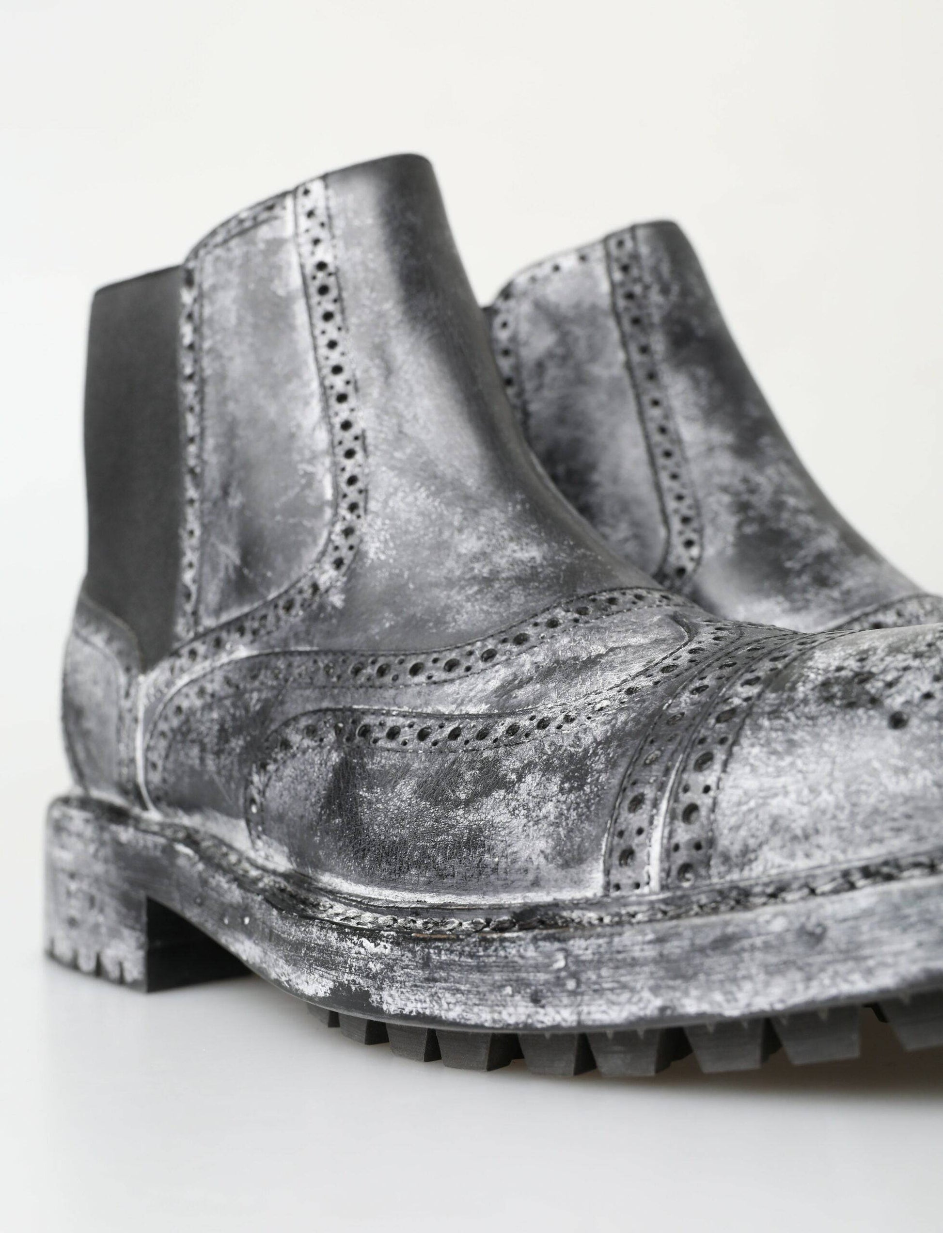 Dolce & Gabbana Elegant Black Faded Chelsea Ankle Boots - ACCEXO