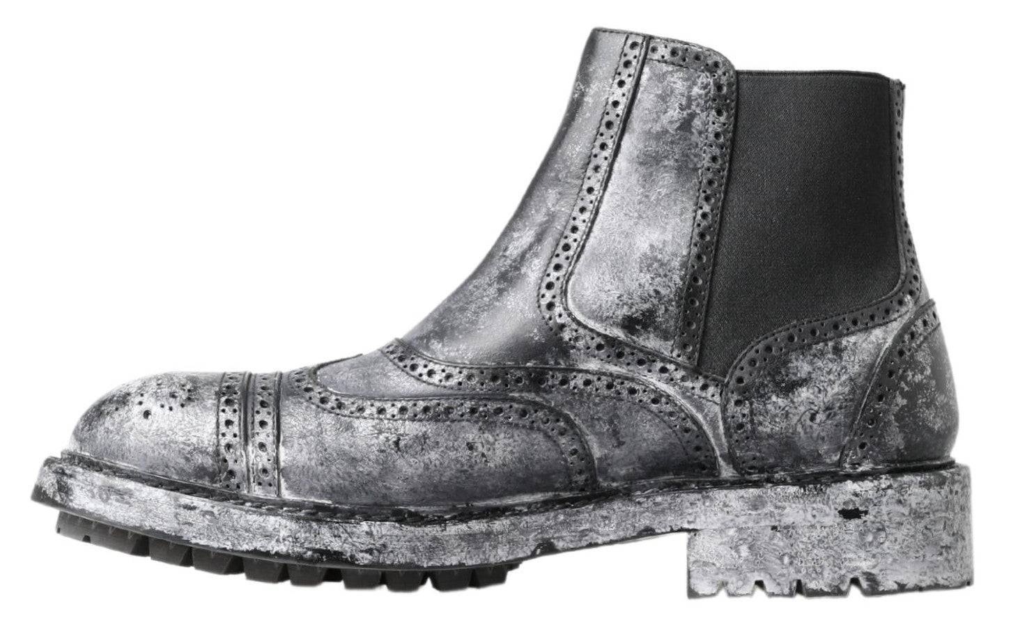 Dolce & Gabbana Elegant Black Faded Chelsea Ankle Boots - ACCEXO