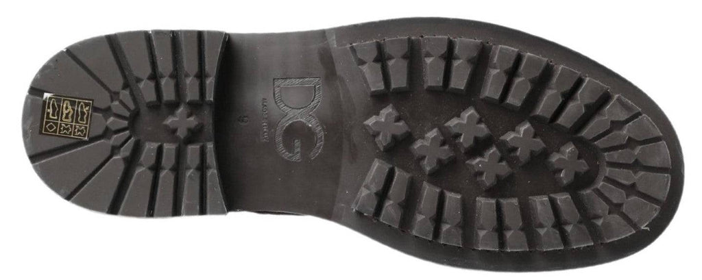 Dolce & Gabbana Chic Black Lace-Up Boots with Gray White Fade - ACCEXO