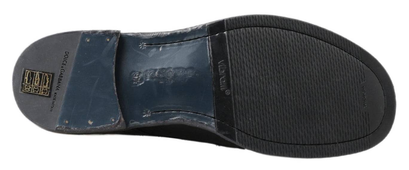 Dolce & Gabbana Equisite Black Lace-Up Leather Boots - ACCEXO